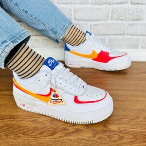 ⭐Nike Air Force 1 Shadow 8 Women's Retro Shoes Sneaker White Orange DZ1847-100⭐